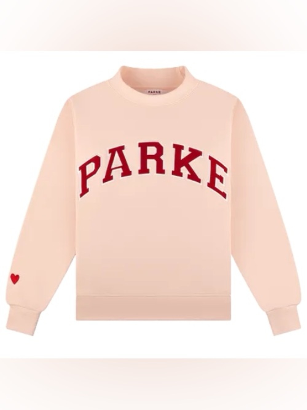 NWT Parke Valentine's Varsity Mockneck - Peony + Crimson  -Sold Out - Size L/XL